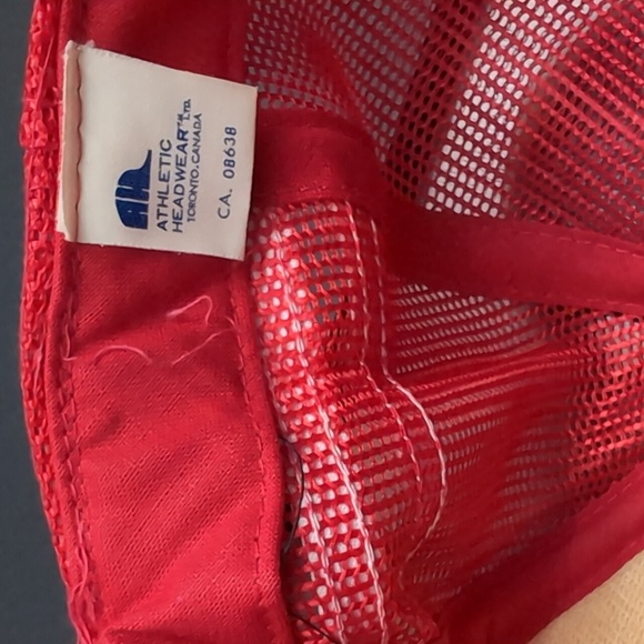 VTG,Webb's Lanes Mount Forest Red/White 3 Stripe Snapback Trucker Hat. - Picture 10 of 13